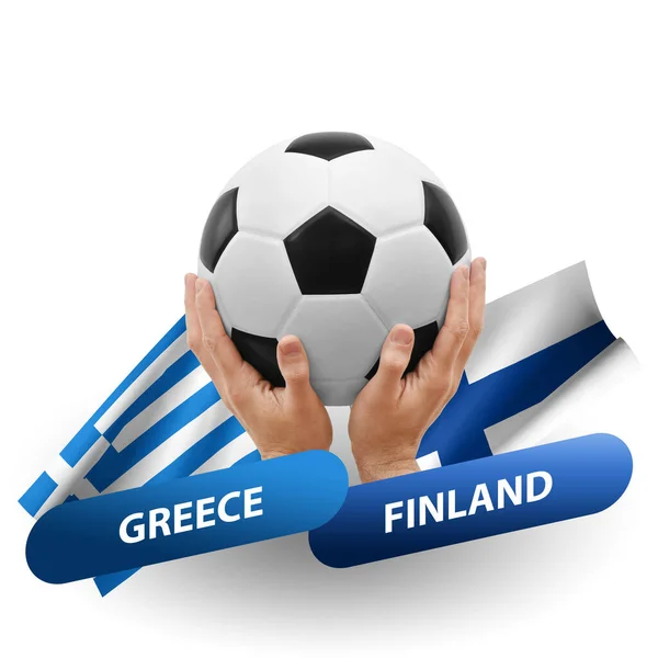 Soccer Football Competition Match National Teams Greece Finland — Stockfoto