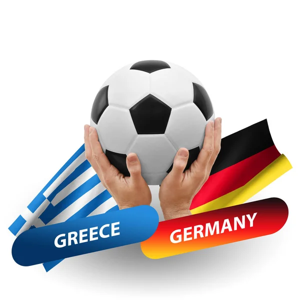 Football Match Compétition Football Équipes Nationales Grèce Allemagne — Photo
