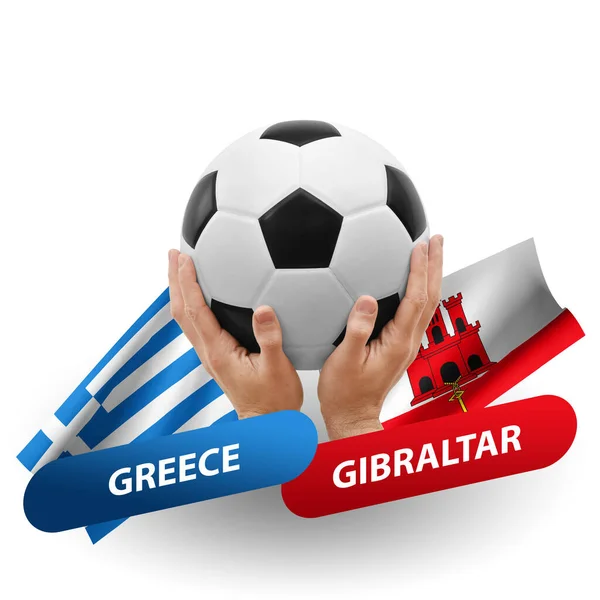 Football Match Compétition Football Équipes Nationales Grèce Gibraltar — Photo