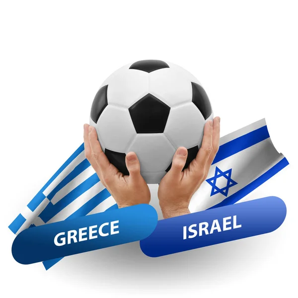 Soccer Football Competition Match National Teams Greece Israel — Stock Fotó