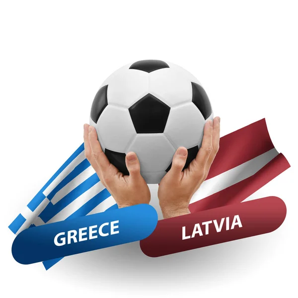 Soccer Football Competition Match National Teams Greece Latvia — Photo
