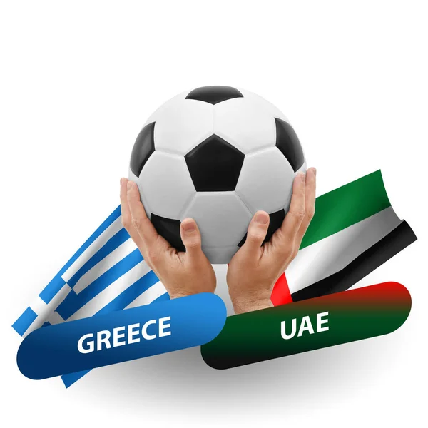 Soccer Football Competition Match National Teams Greece Uae — стоковое фото