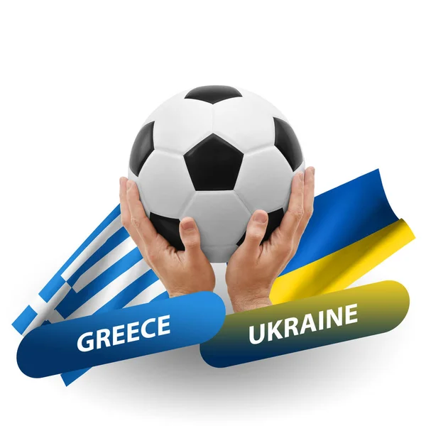 Soccer Football Competition Match National Teams Greece Ukraine — Photo
