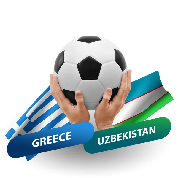 Soccer Football Competition Match National Teams Greece Uzbekistan — Photo