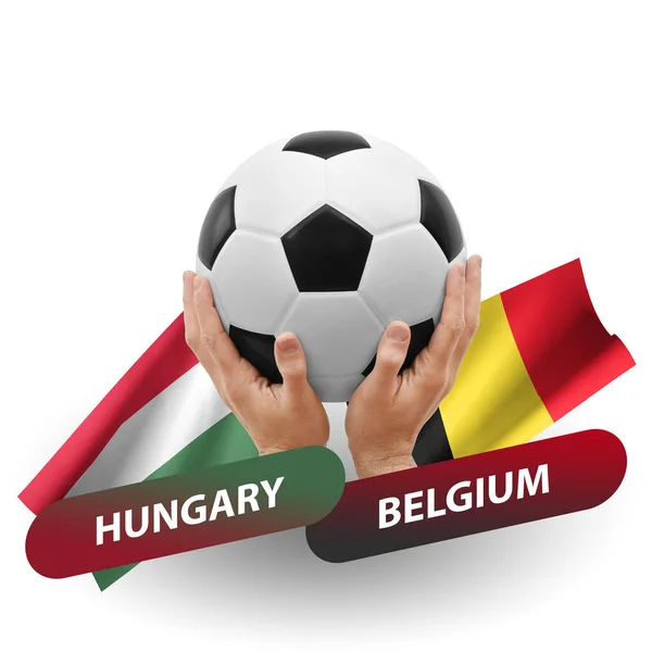 Soccer Football Competition Match National Teams Hungary Belgium — Fotografia de Stock
