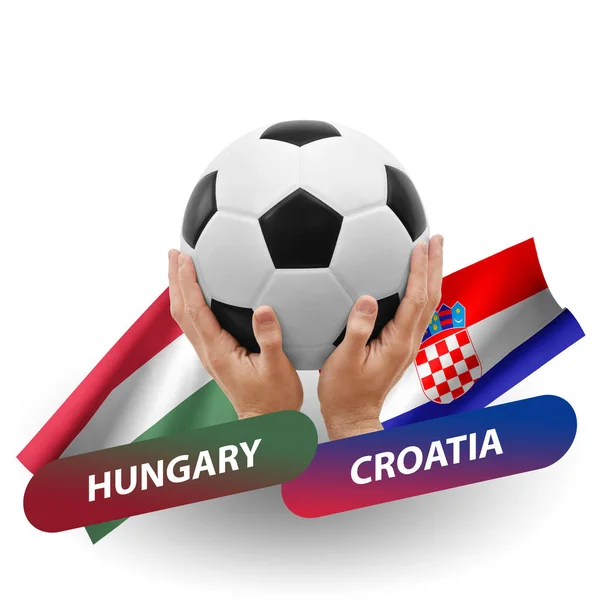 Soccer Football Competition Match National Teams Hungary Croatia — Fotografia de Stock
