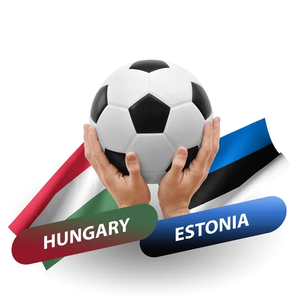 Soccer Football Competition Match National Teams Hungary Estonia — Φωτογραφία Αρχείου
