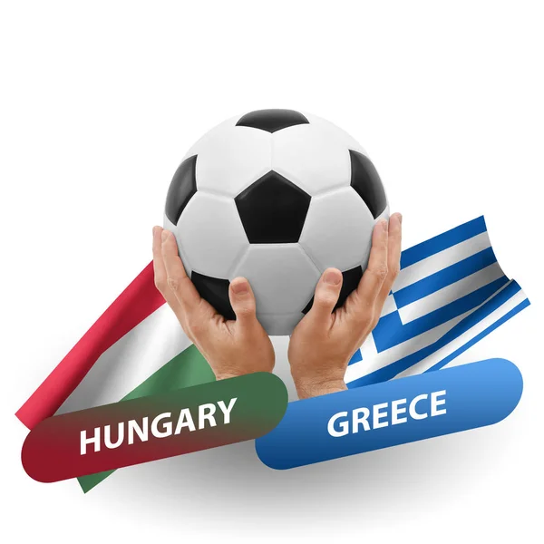 Soccer Football Competition Match National Teams Hungary Greece — Photo