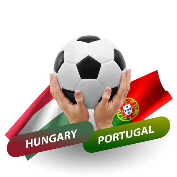 Soccer Football Competition Match National Teams Hungary Portugal — Stock Photo, Image