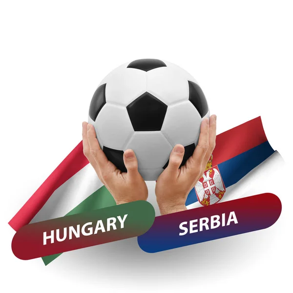 Soccer Football Competition Match National Teams Hungary Serbia — Photo