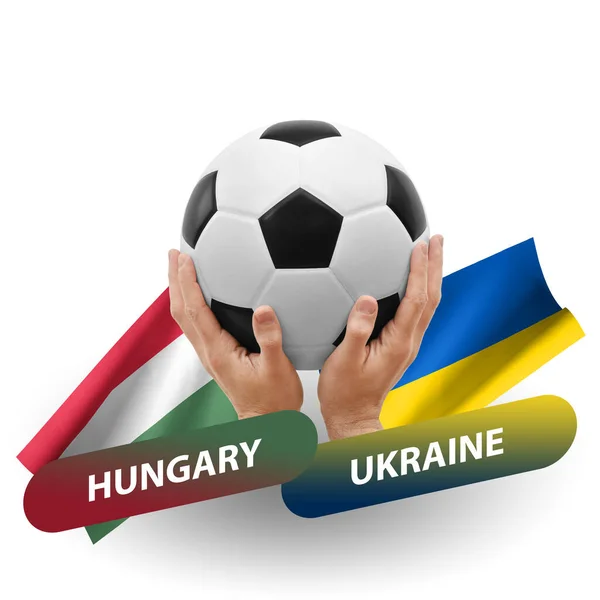 Soccer Football Competition Match National Teams Hungary Ukraine — Fotografia de Stock