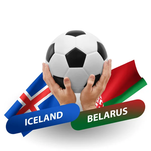 Soccer Football Competition Match National Teams Iceland Belarus — Stockfoto