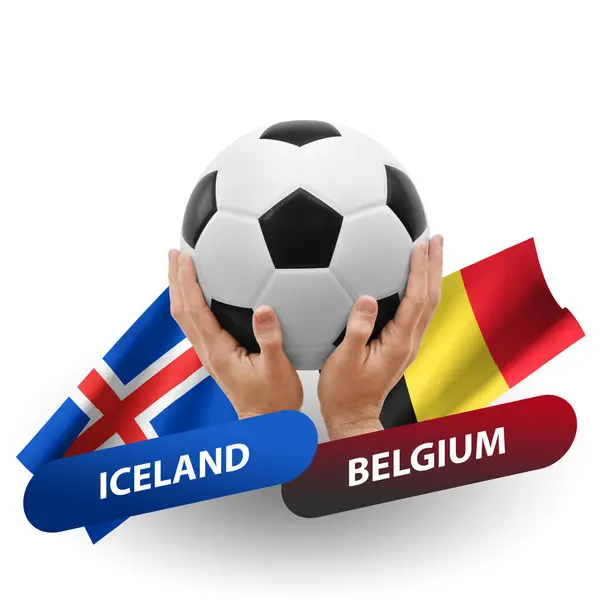 Soccer Football Competition Match National Teams Iceland Belgium — Photo