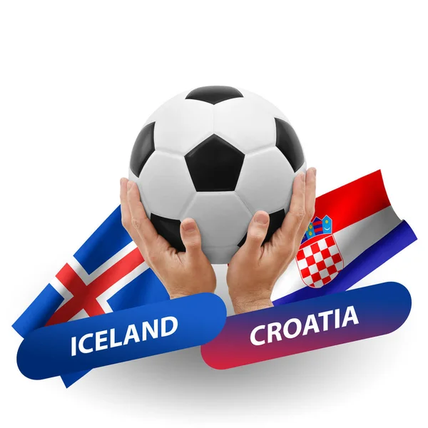 Soccer Football Competition Match National Teams Iceland Croatia — Stockfoto