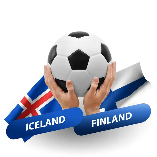 Soccer Football Competition Match National Teams Iceland Finland — Stockfoto