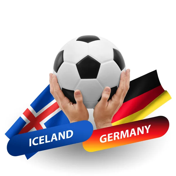 Soccer Football Competition Match National Teams Iceland Germany — Stok fotoğraf