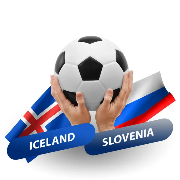 Soccer Football Competition Match National Teams Iceland Slovenia — Photo