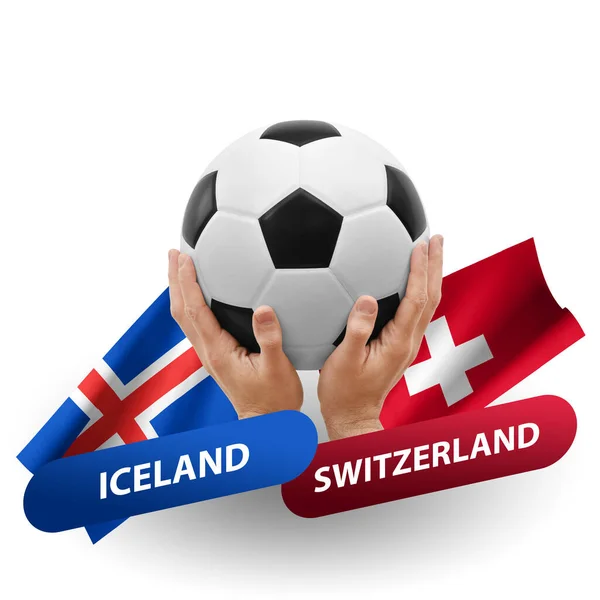 Soccer Football Competition Match National Teams Iceland Switzerland — Stockfoto