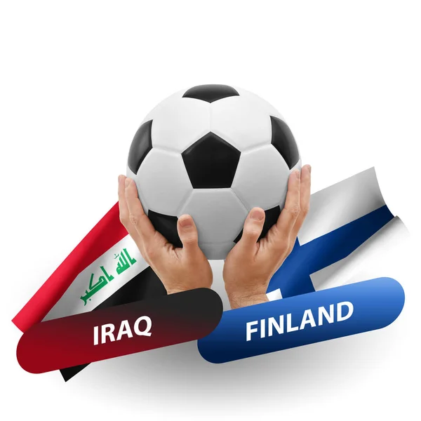 Soccer Football Competition Match National Teams Iraq Finland — стокове фото