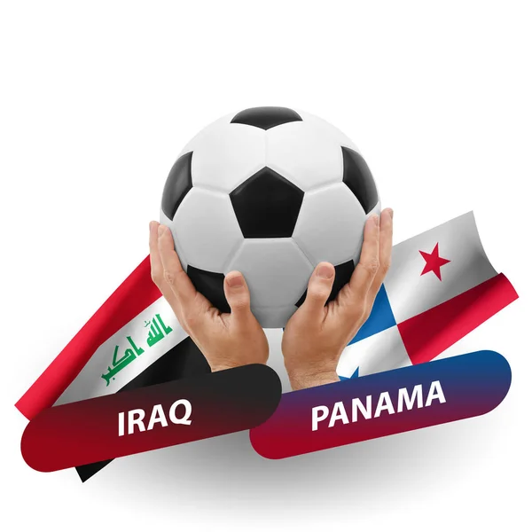 Soccer Football Competition Match National Teams Iraq Panama — стоковое фото