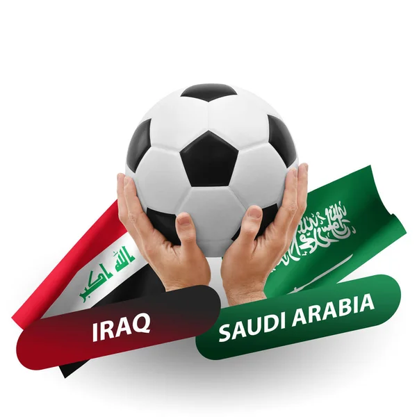 Fútbol Partido Competencia Fútbol Equipos Nacionales Iraq Arabia Saudí — Foto de Stock