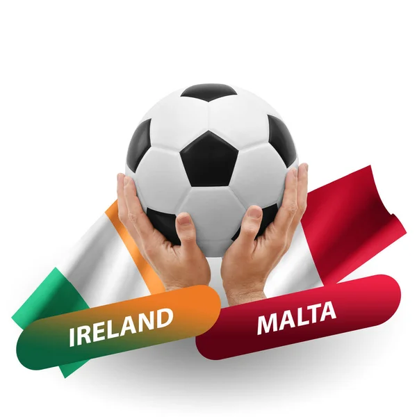 Ποδόσφαιρο Αγώνα Ποδοσφαίρου Εθνικές Ομάδες Ιρλανδία Εναντίον Μάλτα — Φωτογραφία Αρχείου