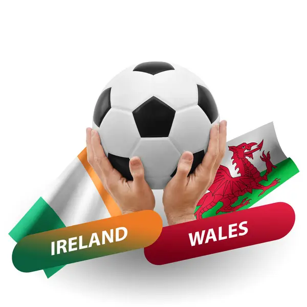 Soccer Football Competition Match National Teams Ireland Wales – stockfoto
