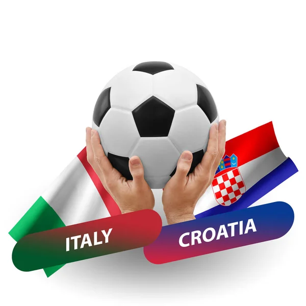 Soccer Football Competition Match National Teams Italy Croatia — Fotografia de Stock