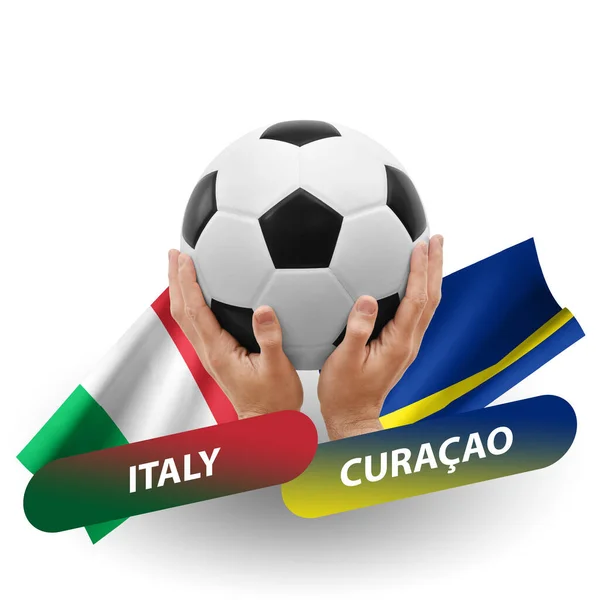 Soccer Football Competition Match National Teams Italy Curacao — Stockfoto
