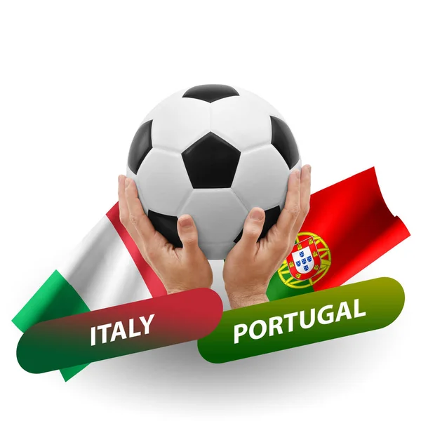 Soccer Football Competition Match National Teams Italy Portugal — Stockfoto