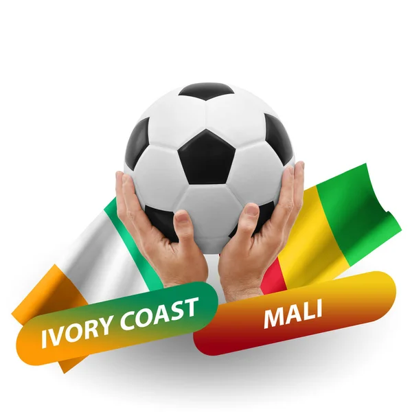 Soccer football competition match, national teams ivory coast vs mali