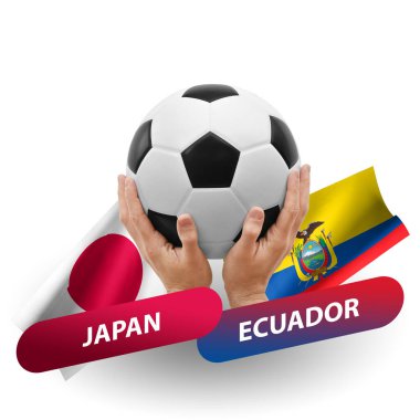 Soccer football competition match, national teams japan vs ecuador