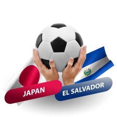 Soccer football competition match, national teams japan vs el salvador