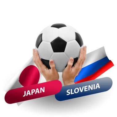 Soccer football competition match, national teams japan vs slovenia