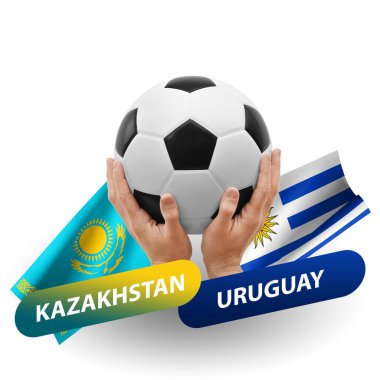 Soccer football competition match, national teams kazakhstan vs uruguay