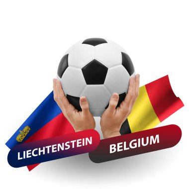 Soccer football competition match, national teams liechtenstein vs belgium
