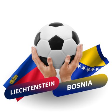 Soccer football competition match, national teams liechtenstein vs bosnia