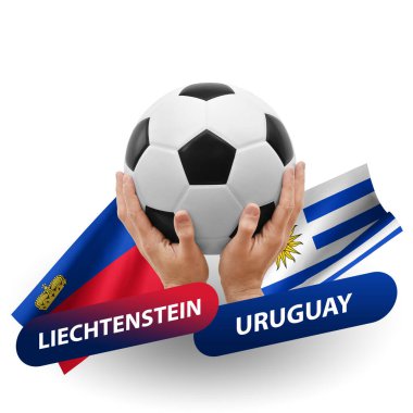 Soccer football competition match, national teams liechtenstein vs uruguay