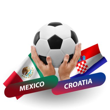 Soccer football competition match, national teams mexico vs croatia