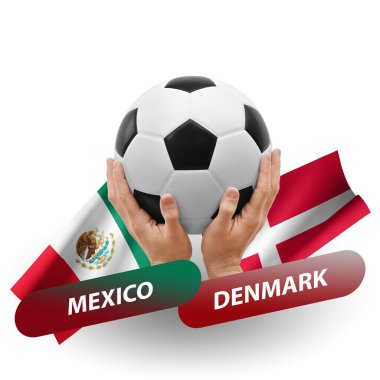 Soccer football competition match, national teams mexico vs denmark