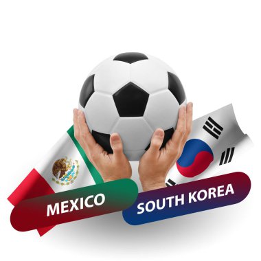 Soccer football competition match, national teams mexico vs south korea