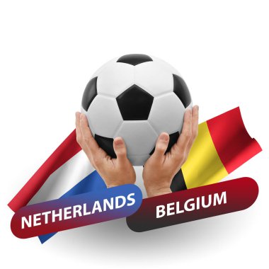 Soccer football competition match, national teams netherlands vs belgium