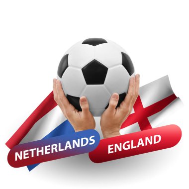 Soccer football competition match, national teams netherlands vs england