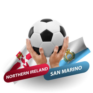 Soccer football competition match, national teams northern ireland vs san marino