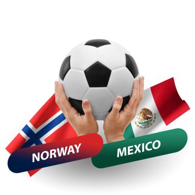 Soccer football competition match, national teams norway vs mexico