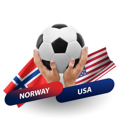 Soccer football competition match, national teams norway vs usa