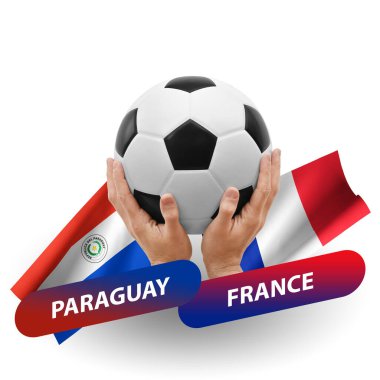 Soccer football competition match, national teams paraguay vs france