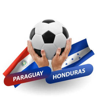 Soccer football competition match, national teams paraguay vs honduras