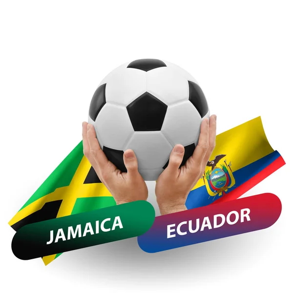 サッカーの試合 ジャマイカ代表対エクアドル代表 — ストック写真