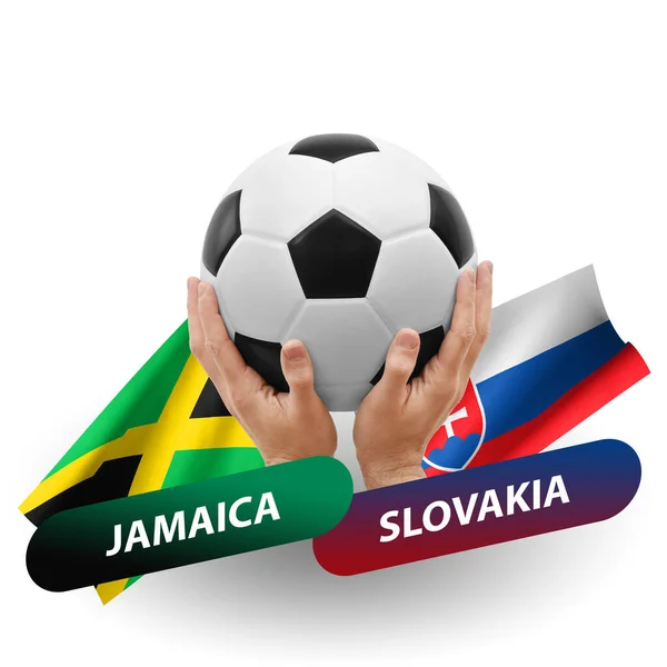 Soccer Football Competition Match National Teams Jamaica Slovakia — ストック写真